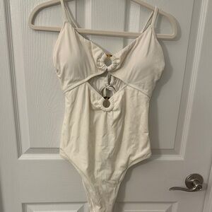 Shade and Shore Cream One Piece Swimsuit